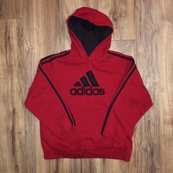 adidas hoodie with stripes on hood